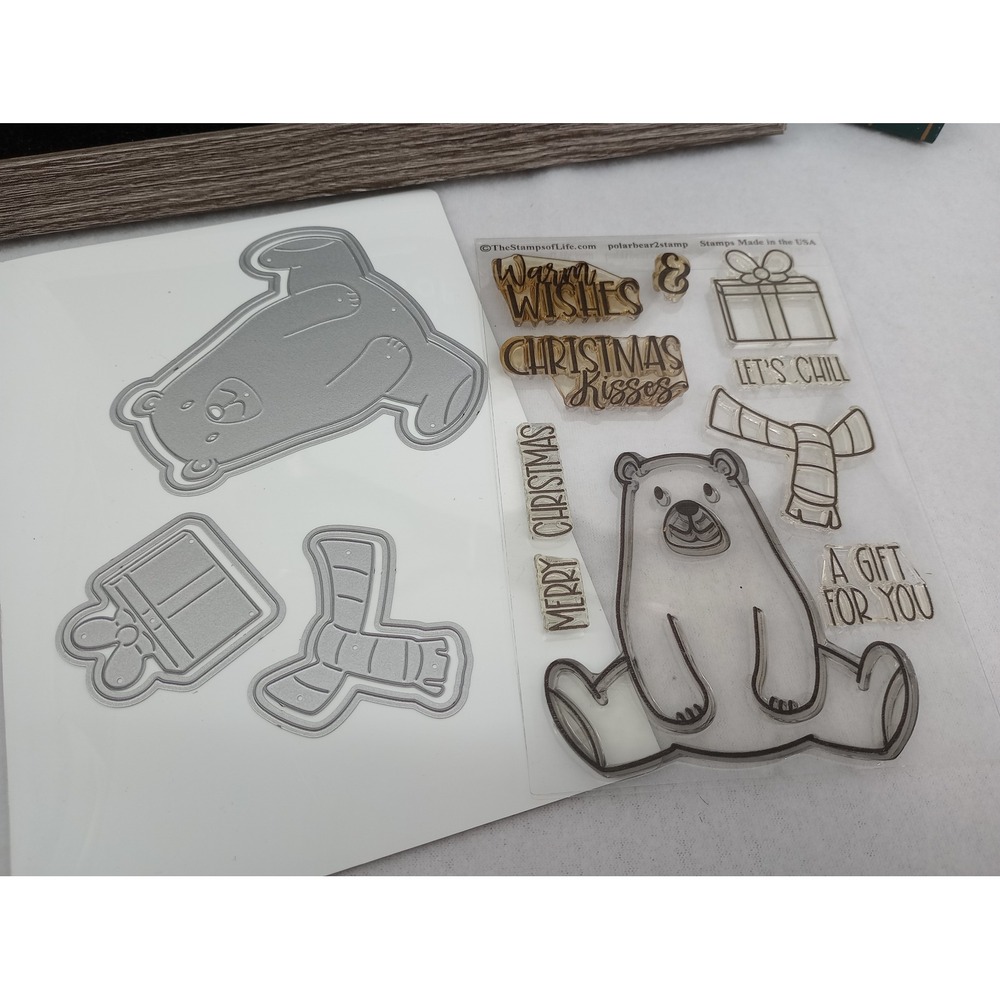 The Stamps of Life Polar Bear Stamp & Die Christmas Holiday